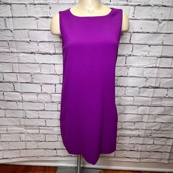 Broadway and Broome Purple Lined Back Zip Sleeveless Shift Dress Size Small - Picture 1 of 7